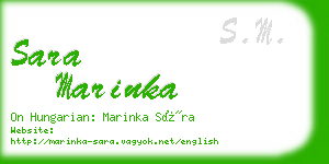 sara marinka business card